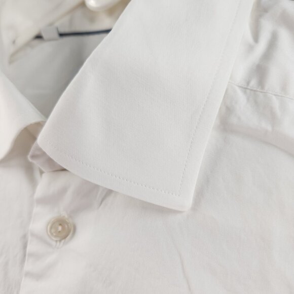 Eton Cotton Romania Contemporary 16 Poplin Convertible Cuff White Men Work Shirt - Picture 7 of 16